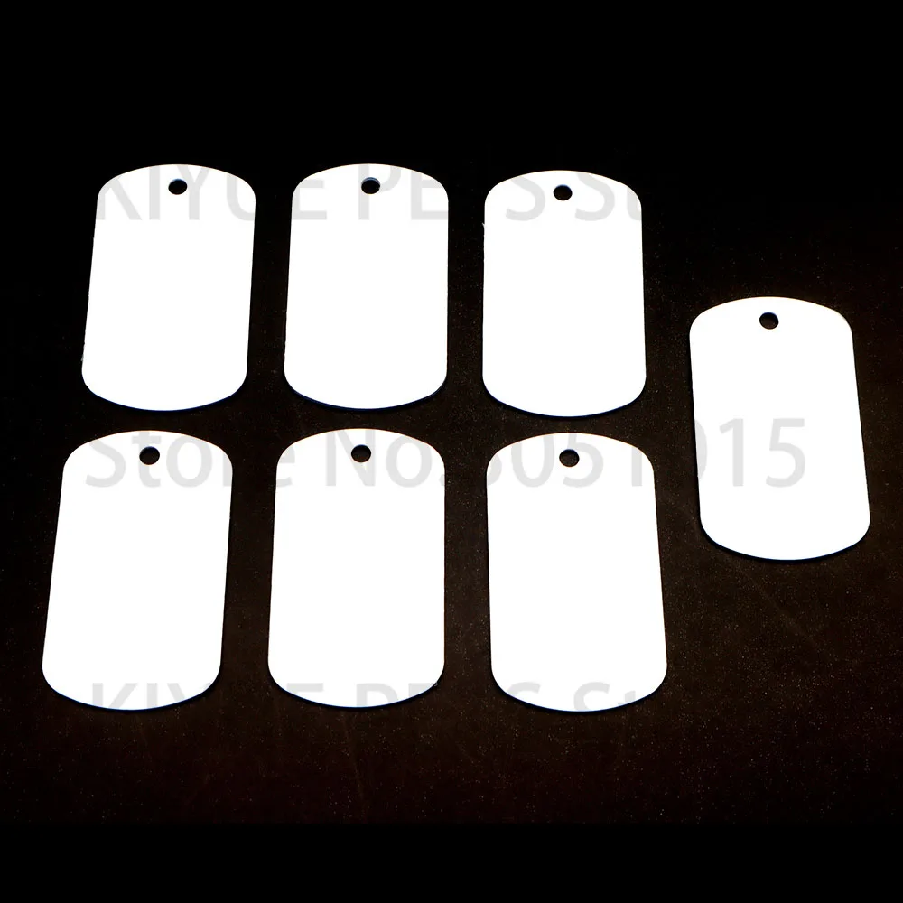 Llaveros rectangulares de aluminio personalizados para identificación de mascotas, accesorios de transferencia térmica para recuerdo, etiqueta colgante en blanco, 100 piezas - imagen 5