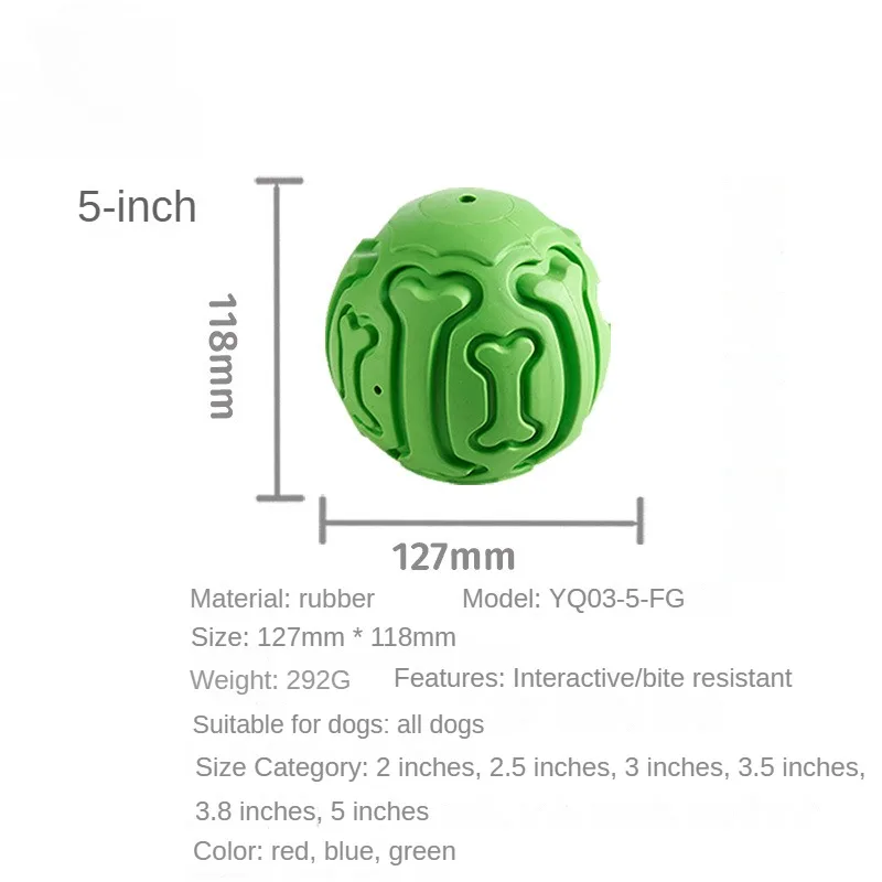 Juguetes interactivos para mascotas, pelota de entrenamiento de sonido antimordedura, juguete interactivo para masticar, juguetes de dentición chirriantes para perros - imagen 2