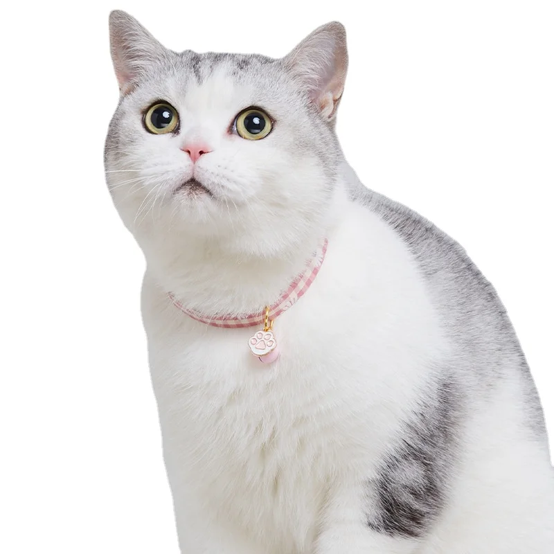 Collar con colgante de aguacate y caramelo, collares a cuadros para gatos, Collar de dibujos animados con campana, Collar ajustable para gato, perro pequeño, accesorios para Gato - imagen 3