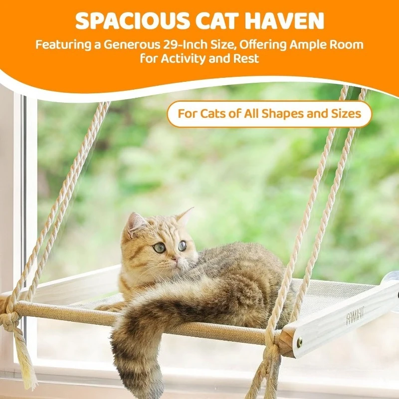 Hamaca de ventana con ventosas para gatos - cama colgante grande - imagen 5