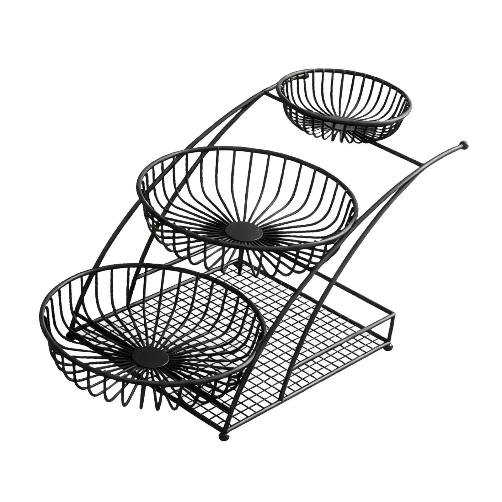 Cesta de frutas de 3 niveles, organizador de artículos diversos de escritorio, soporte de fruta, decoración para encimera - imagen 3