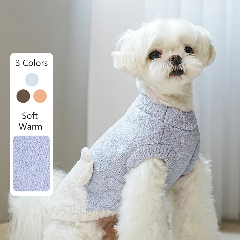 Suéteres cálidos para perros, suéteres suaves y cómodos de lana para mascotas para perros pequeños, bonito abrigo de punto para cachorros y osos para Chihuahua, Bichon maltés - imagen 4