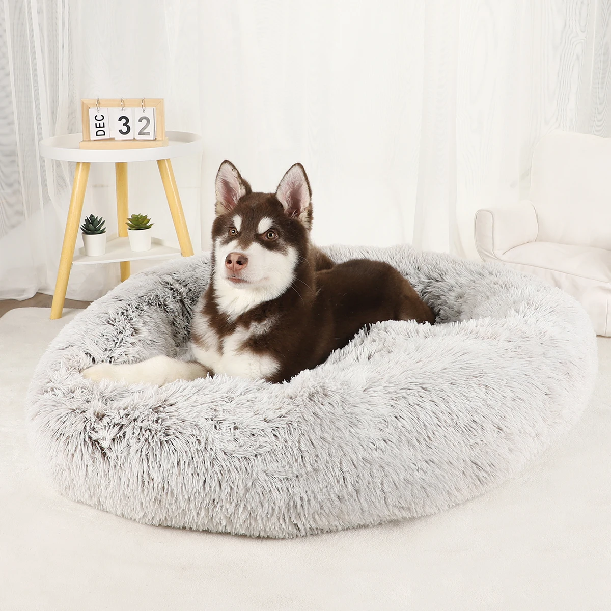 Cama de felpa para perros, Cama grande lavable para perros medianos y pequeños, accesorios de cesta, muebles para mascotas, sofá esponjoso, accesorios para perrera