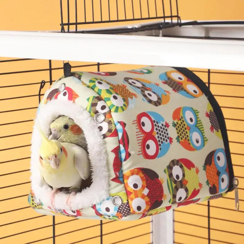 Nido de Pájaro cálido de invierno, cama de algodón para pájaros, jaula para loros, casa acogedora, cómoda cama para dormir, jaula, cueva escondida para Conures - imagen 3