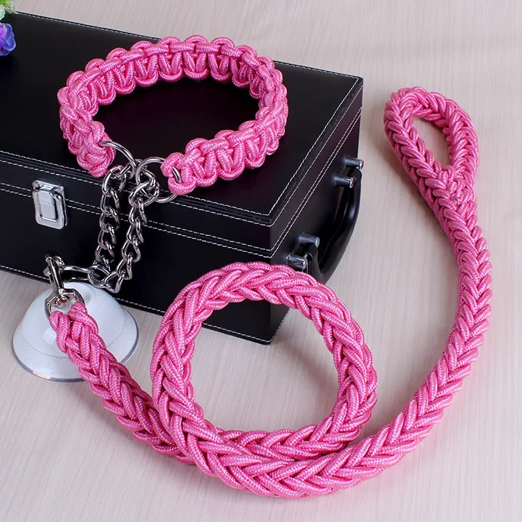 High Quality Strong Rope Dog Training Collar Lead Nylon Knit Traction Rope Leash Dog Pet Walking P Chain Multicolor For Big Dog - imagen 3