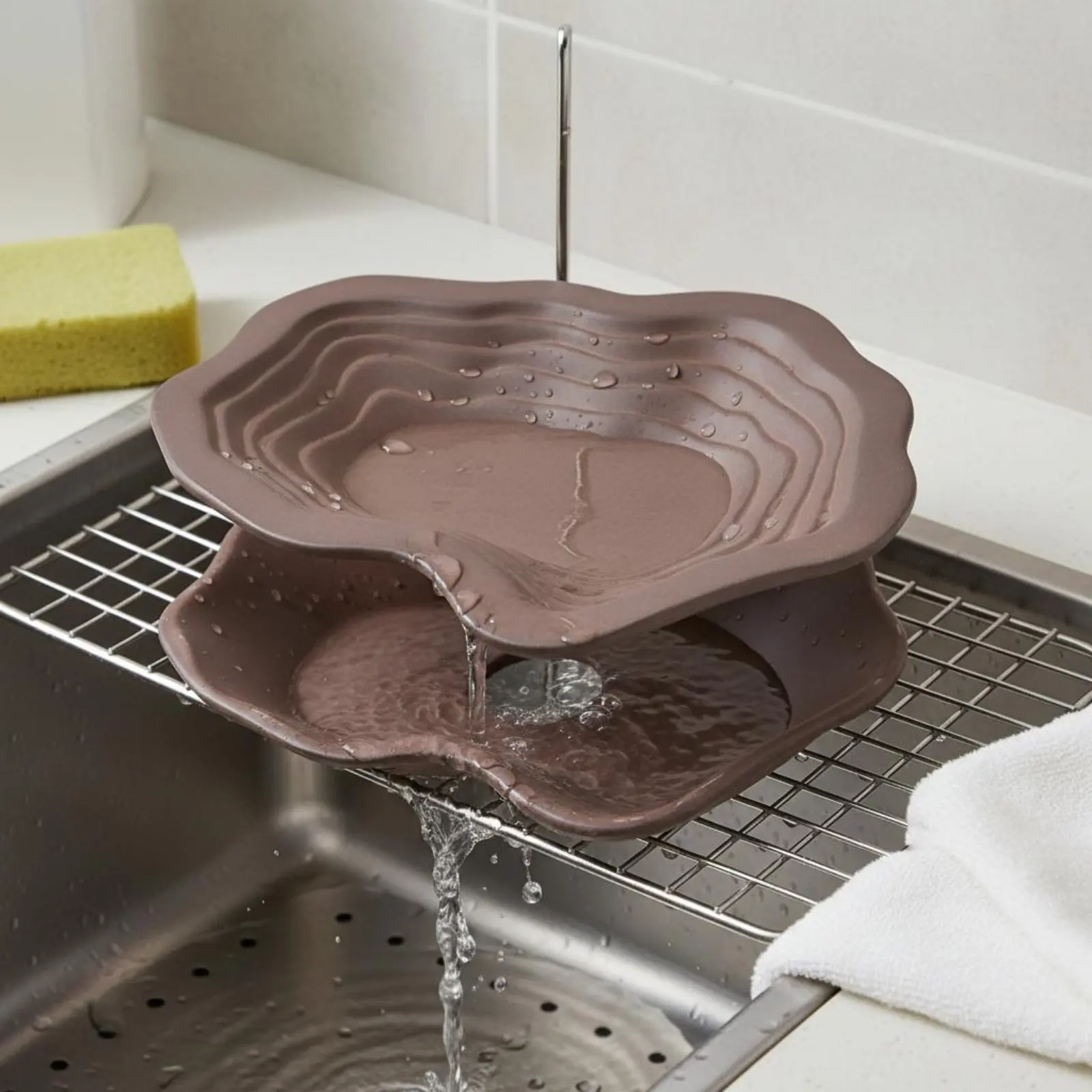 Bañera cerámica 2 en 1 para tortugas – Piscina fácil de limpiar - imagen 2
