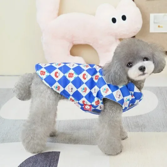 Abrigo a cuadros de cuello alto para mascotas, ropa de Año Nuevo para perros, chaleco, abrigo para perros pequeños y medianos, chaleco cálido para mascotas, ropa para cachorros pequeños - imagen 5