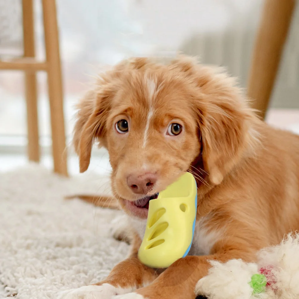 Juego de cepillos de baño con peine y juguete para zuecos para mascotas, juguete de zapatilla para masticar duradero para perros, juguete interactivo para la dentición para aliviar el aburrimiento, suministros para mascotas - imagen 4