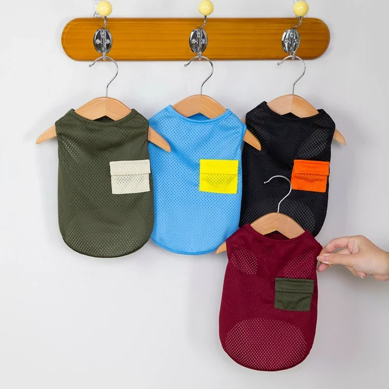 Chaleco para perros, ropa para perros pequeños, gatos, camiseta lisa de malla transpirable para cachorros, disfraz de Pug Chihuahua Yorkshire - imagen 3