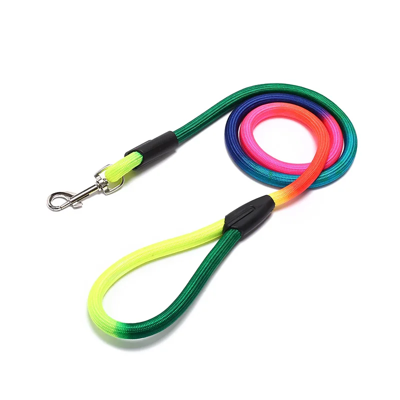 Correa de nailon colorida para perro, cuerda de plomo redonda para caminar, entrenamiento crudo, 3 tamaños S, 1,2 M, 1 unidad - imagen 5