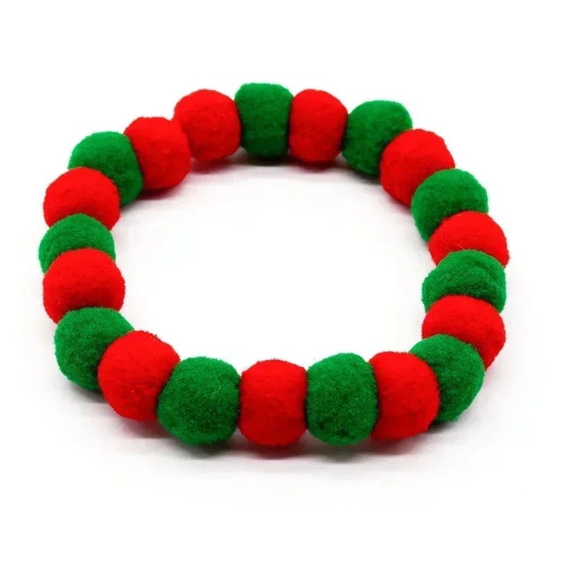 Collar de perro con bola de peluche de arcoíris, Collar para mascotas, pajaritas, suministros de aseo para perros y gatos, accesorios de moda, Festival de Navidad - imagen 3