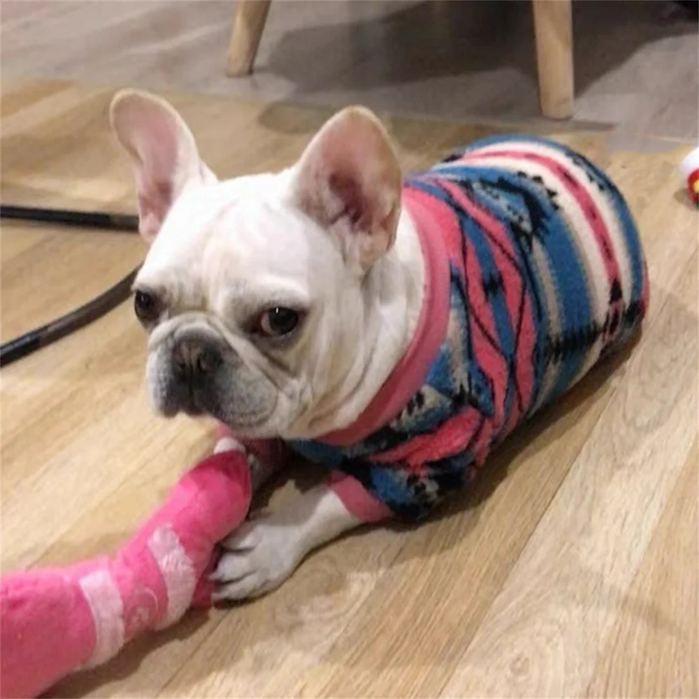 Suéter de Bulldog Francés a la moda, ropa cálida de felpa para perros y gatos, jerséis para cachorros, Chihuahua, Yorkshire, ropa para perros - imagen 4