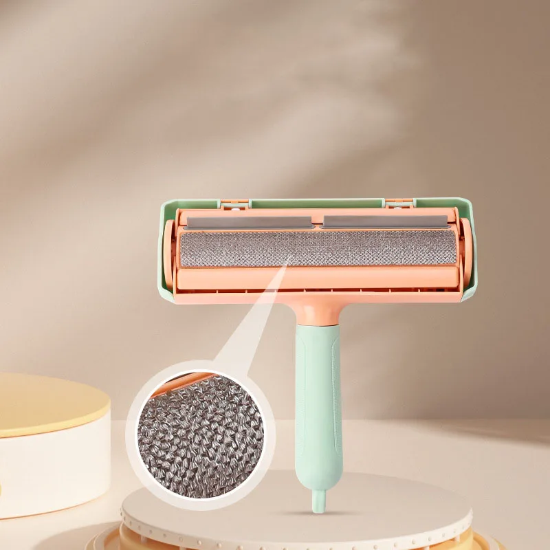 Rodillo removedor de pelo para mascotas, eliminador de pelusas para perros y gatos, autolimpiante, removedor de pelo para mascotas, limpieza con una sola mano - imagen 4