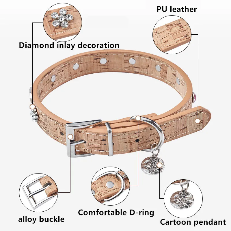 Detalle de las incrustaciones de diamantes del collar