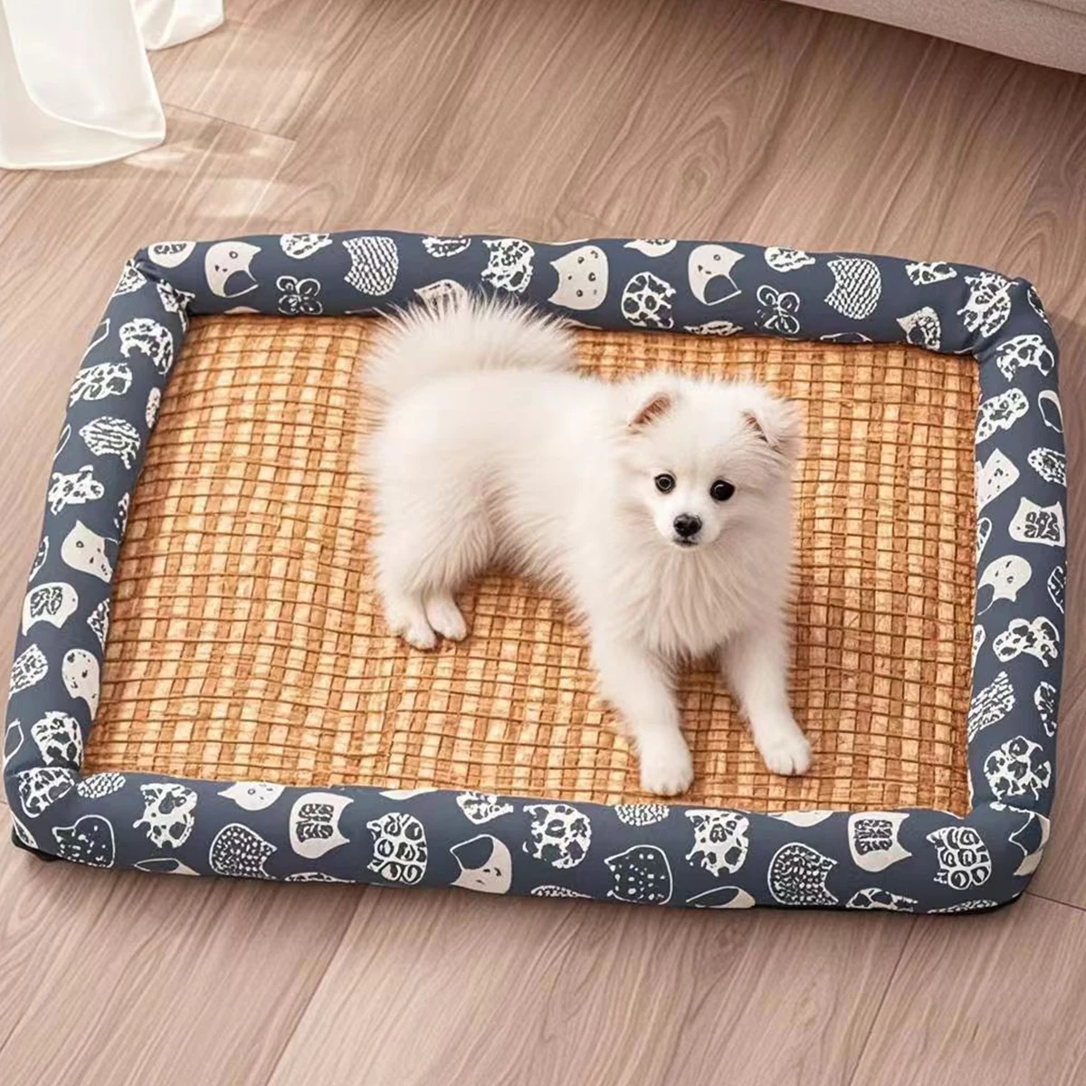 Cama para perros grandes y gatos - cuadrada y refrescante bambu - imagen 3