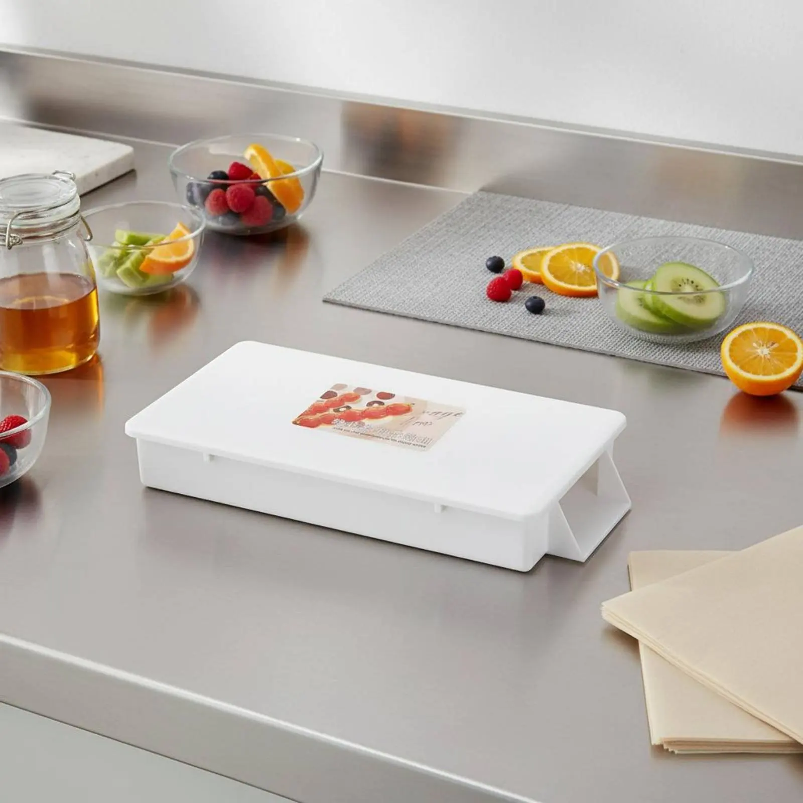 Dispensador de papel y envoltorios con tapa – Organizador de cocina - imagen 5
