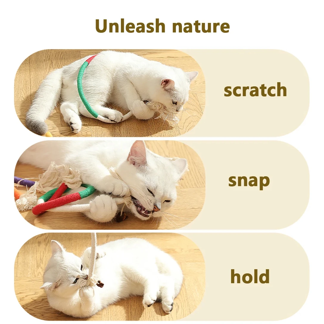 Juguete cuerda gato resistente para morder y limpiar dientes - imagen 2