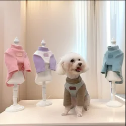 Camisa con Base contrastante para mascotas, ropa para mascotas con bonito oso de peluche para perros pequeños, ropa para perros pequeños, ropa para cachorros, otoño e invierno