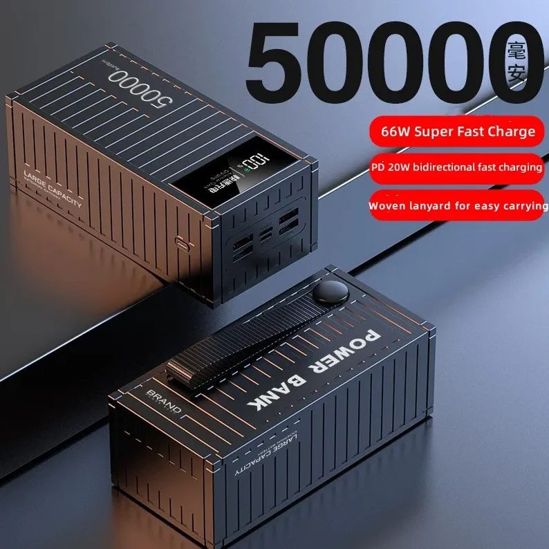Funda de batería portátil de carga rápida bidireccional, carcasa de Banco de energía artesanal, 50000, 30000, 20000 Mah, placa eléctrica de 66W, PD20W, tipo C - imagen 2