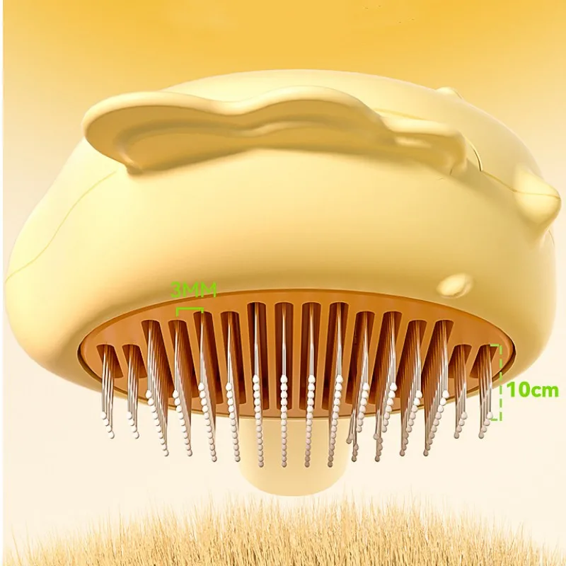 Peine de masaje para perros y gatos, cepillo de aseo autolimpiante, peines removedor de pelo de mascotas, peines de un botón para limpieza de pelo de gatos - imagen 5