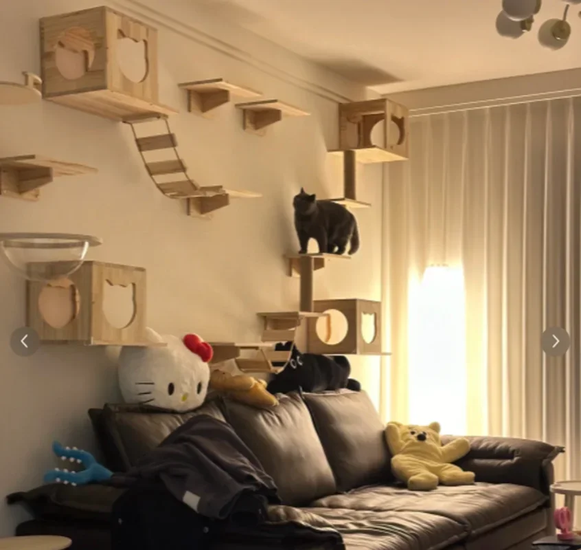Escalera trepadora de pared para gato con sisal para afilar