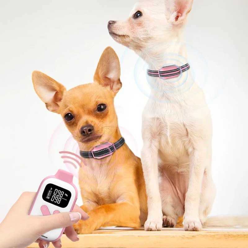 Collar de adiestramiento para perros sin choque, Collar vibratorio para perros con control remoto de 2800 pies, Collar con pitido y vibración para cachorros pequeños, perros medianos y grandes