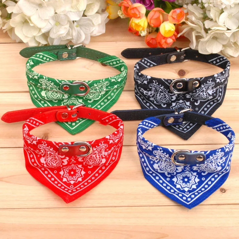 Collar Bandana ajustable para mascotas, toalla de Saliva de tela de punto de poliéster, pañuelo triangular para perros y gatos pequeños, medianos y grandes - imagen 4