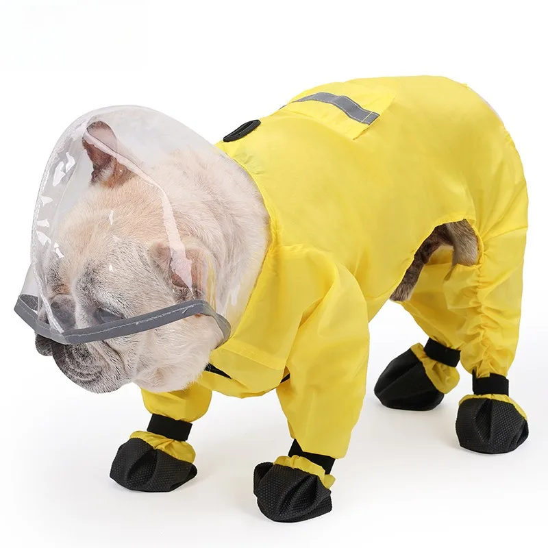 Chubasquero para perros, zapatos, todo paquete, con capucha, impermeable y protector sucio, diseño reflectante, productos para mascotas, mono, accesorios impermeables - imagen 5