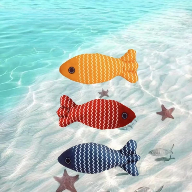 Juguete masticable para gatos con forma de pez de peluche: pez realista con juguete autojuego seguro para gatos con hierba gatera, tela a prueba de masticar para juegos autónomos y alivio del estrés - imagen 5