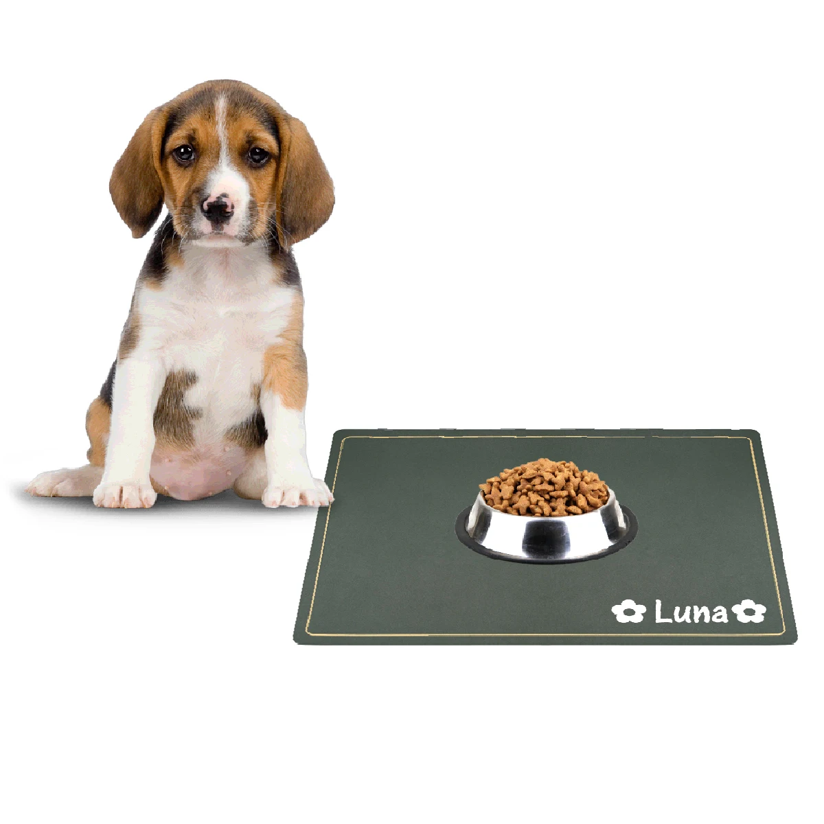 Mantel Individual para perro con nombre personalizado, tapete impermeable grabado para Gato, almohadilla de comida para mascotas de cuero PU, cuenco para beber, mantel individual para alimentación de perro - imagen 5