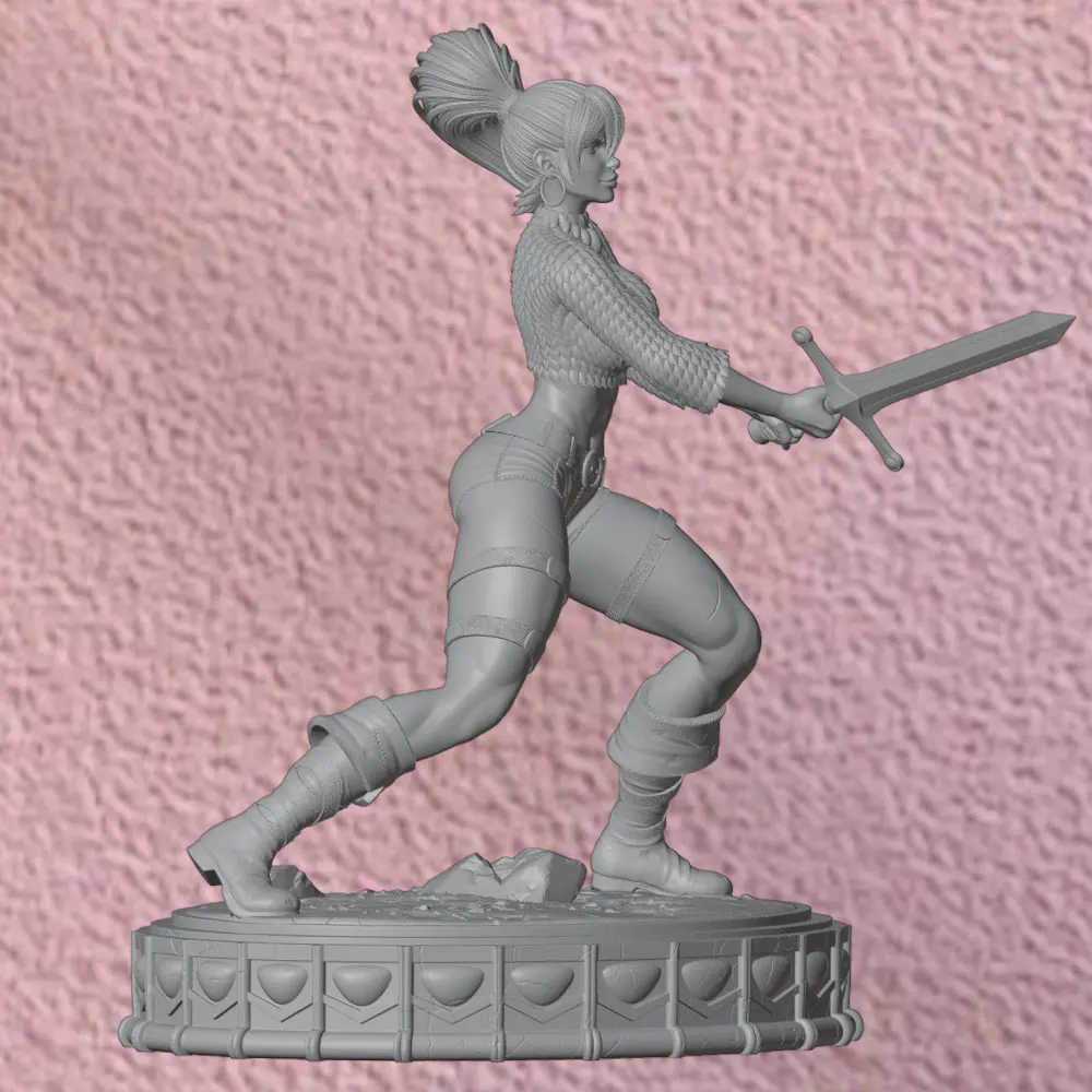 Miniatura samurái 75mm para pintar – kit resina 3D juegos de mesa - imagen 4