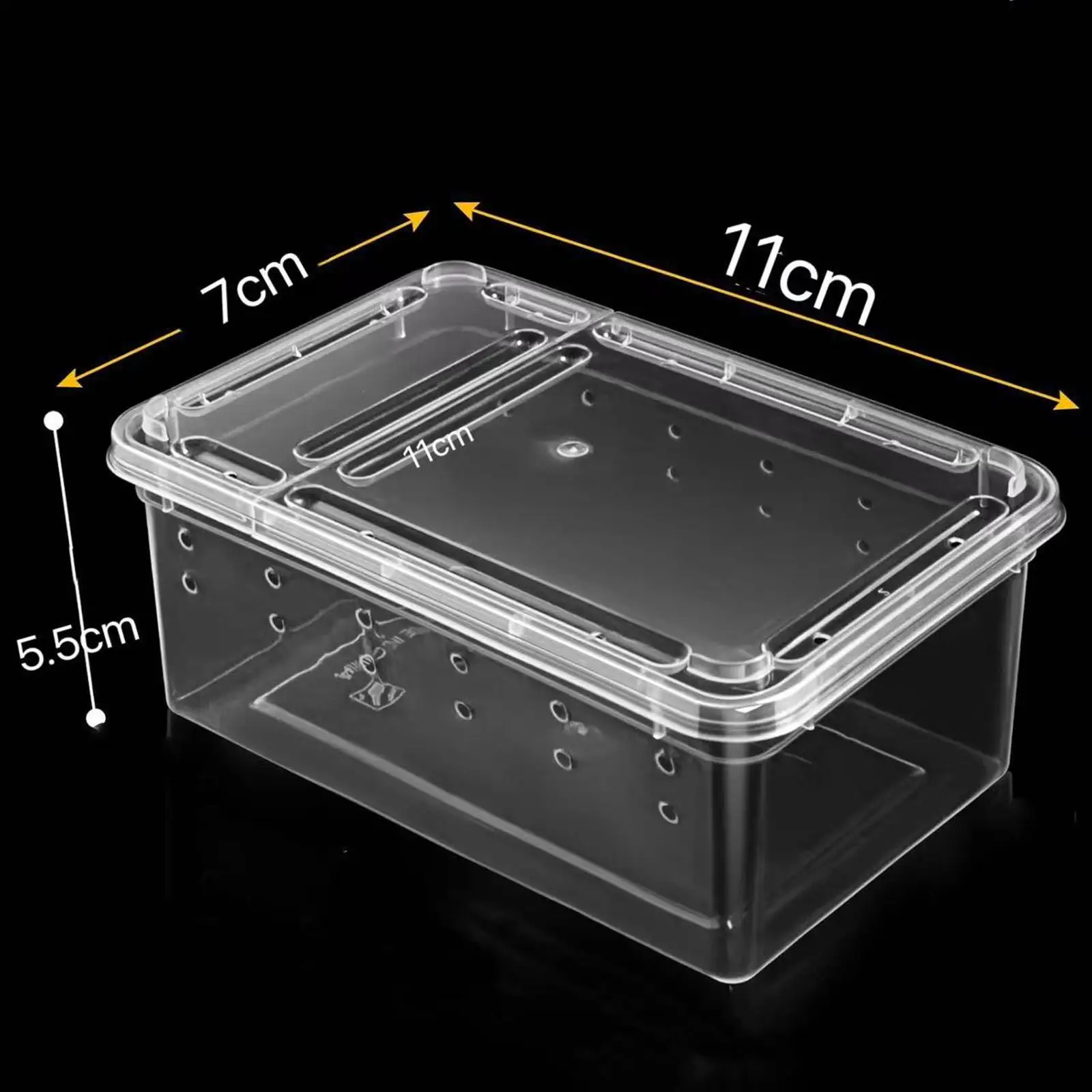 Reptile Feeding Box with Cover Case Breeding Box for Gecko Centipedes Snails