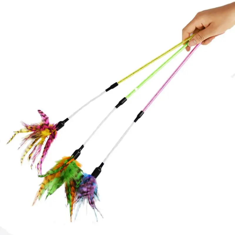 Varita de juguete para gatos, palo de rompecabezas de plumas, juguetes interactivos para gatos, varita de plumas con guata de papel para gatos de interior, ejercicio de juego - imagen 2