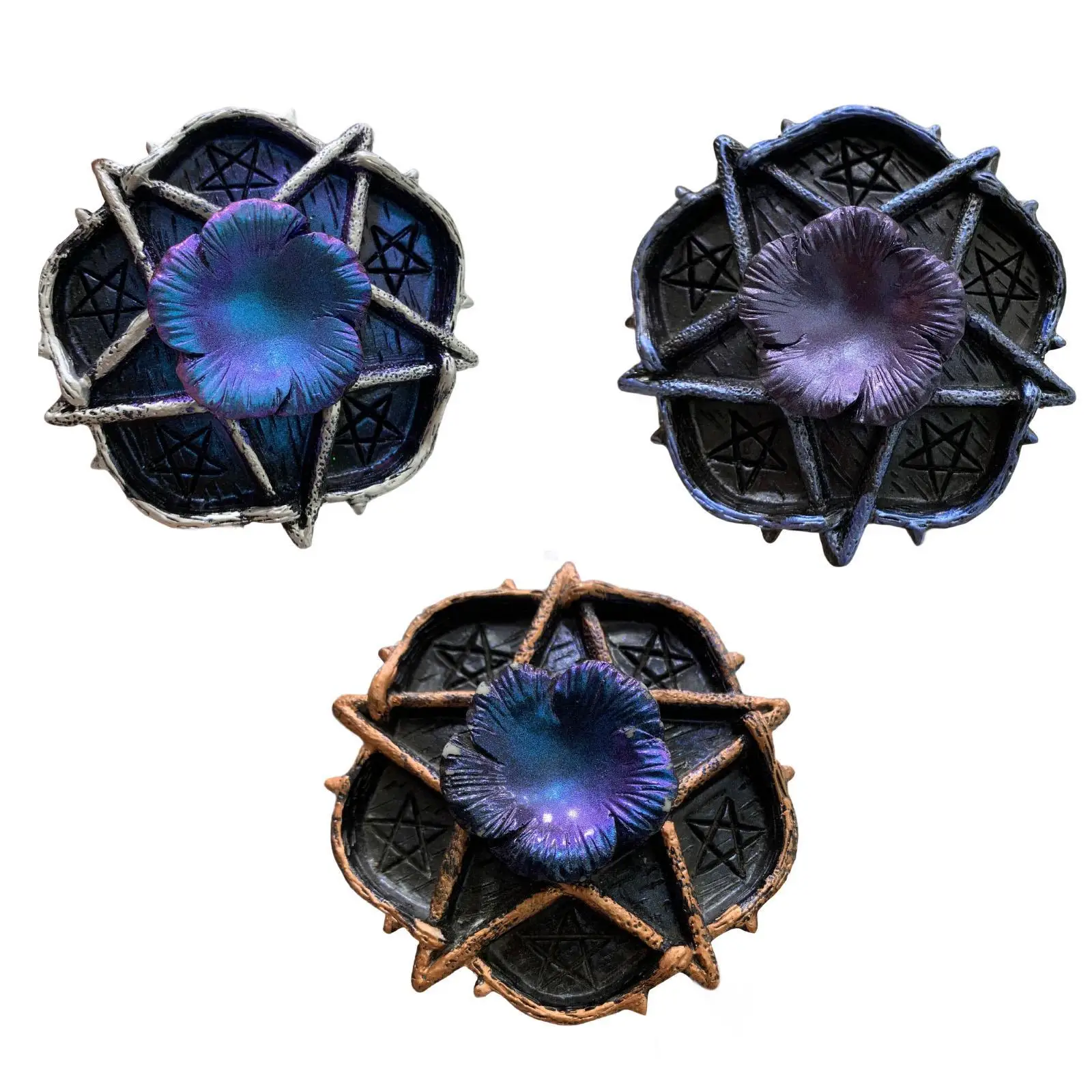 Ball Base Crafts for Home Decor Collectible Pentagram Star Flower Statue for Living Room Desktop Bedroom Cabinet Housewarming