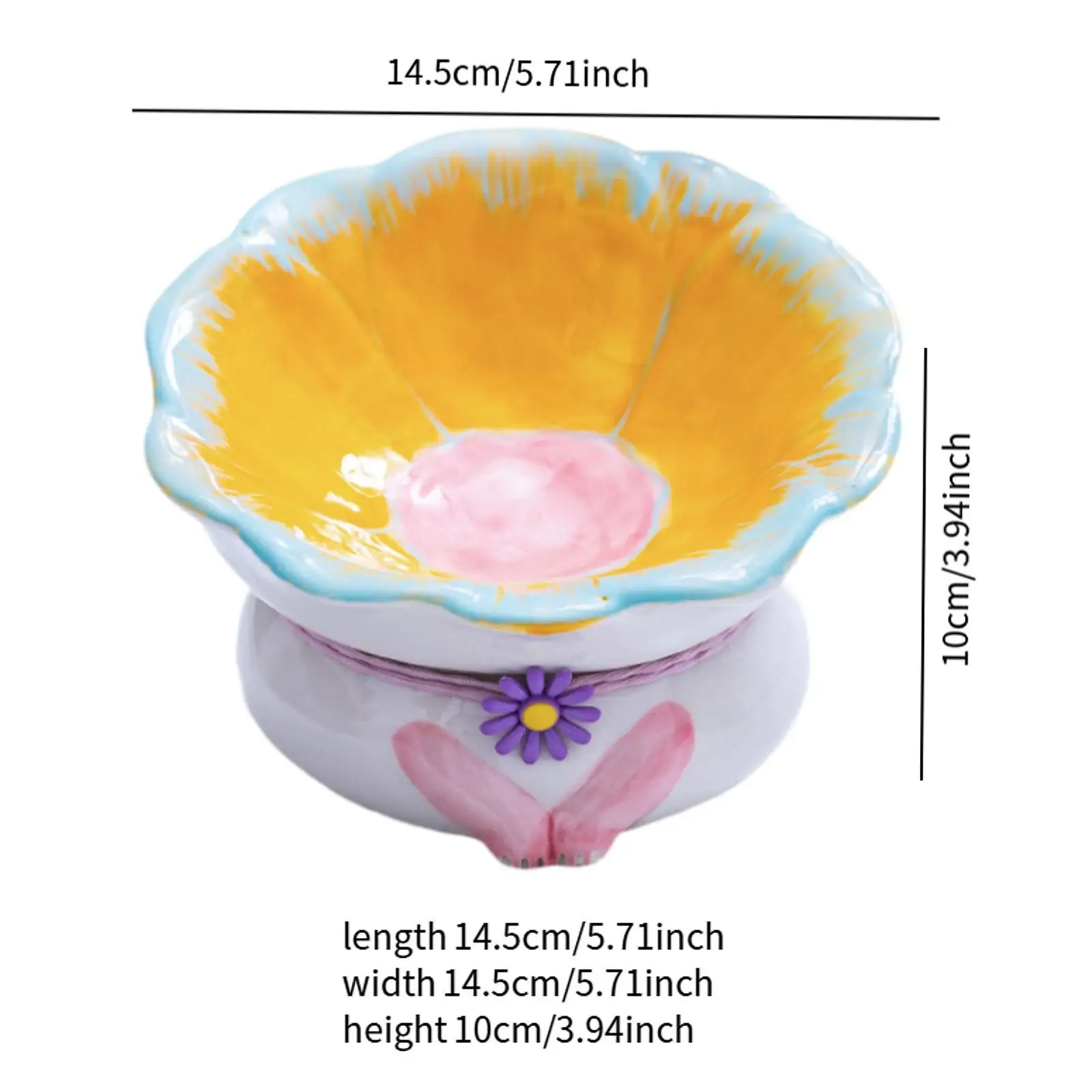 Cat Food Bowl Cat Food and Water Bowl Neck Protection Whisker Friendly Elevated Pet Feeding Bowl for Puppy Kitten Indoor Cats