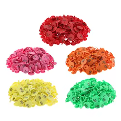 Etiqueta de oreja numerada para cerdos y ovejas – plástico naranja