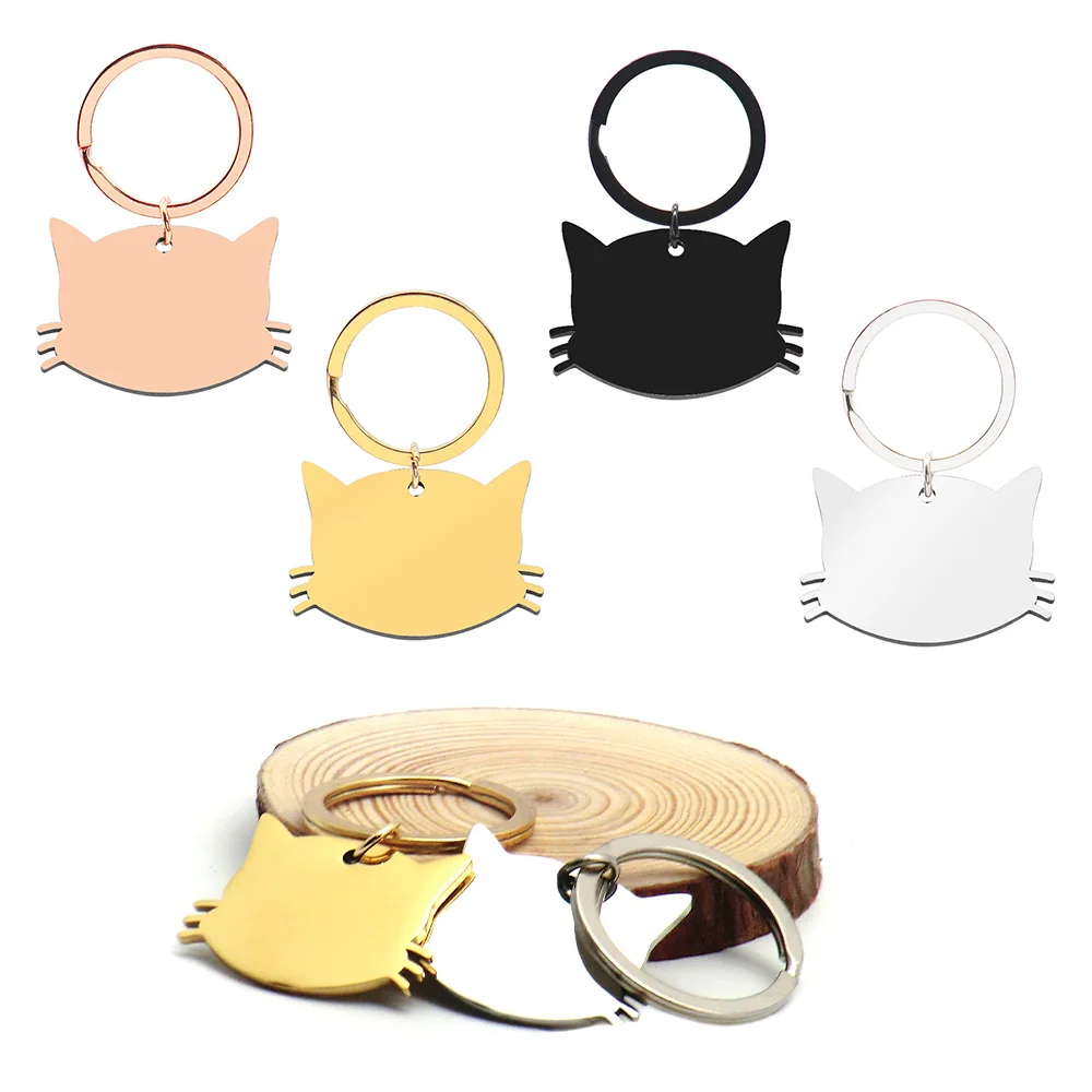 10 Uds. De llavero con etiqueta de acero inoxidable personalizable para mascotas, colgante, accesorios de Collar antipérdida - imagen 4