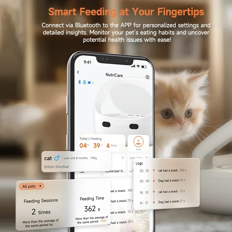 Alimentador de sincronización inteligente con microchip para mascotas, cuenco para gatos, perros, casas de mascotas múltiples, suministros alimentadores temporizados de alimentos automáticos inteligentes - imagen 2