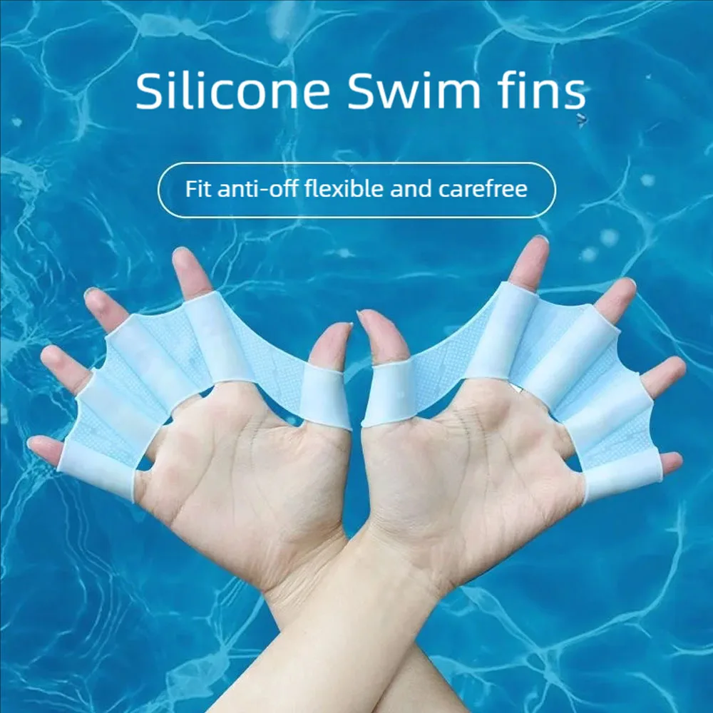 Silicone Swimming Fins Flipper Men Women Child Swim Pool Sport Professional Training Finger Hand Webbed  Diving Gloves Accessory - imagen 2