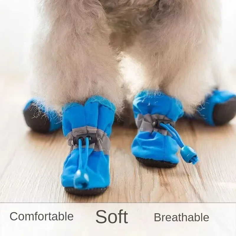 Zapatos para perros pequeños, zapatos transpirables de suela blanda para las cuatro estaciones, cubrezapatos cálidos antideslizantes para pies, Teddy Bichon - imagen 2