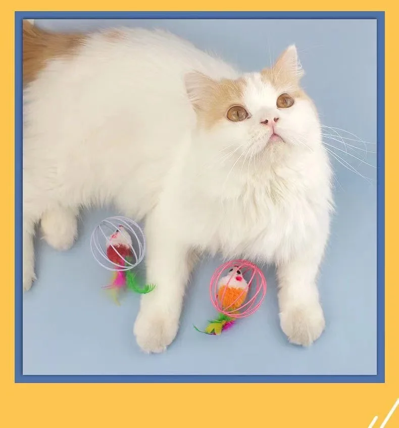 Juguetes Ratón falso en rata jaula bola para mascota gato gatito gato juguetes - imagen 2