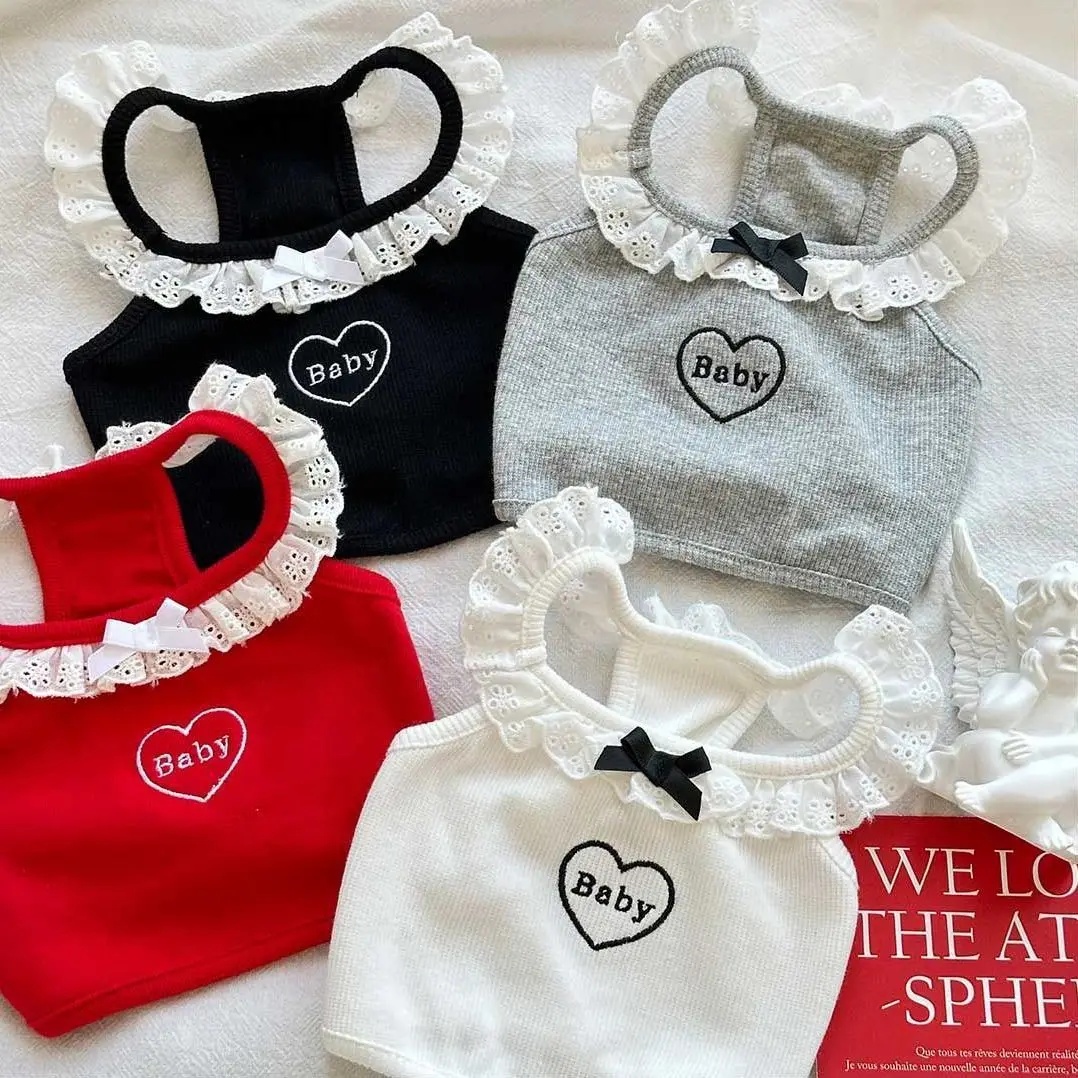 Chaleco de encaje de primavera para mascotas, tirantes de Estilo Princesa, diseño fino, Teddy Yorkshire, ropa para perros pequeños y gatos, ropa para cachorros - imagen 2