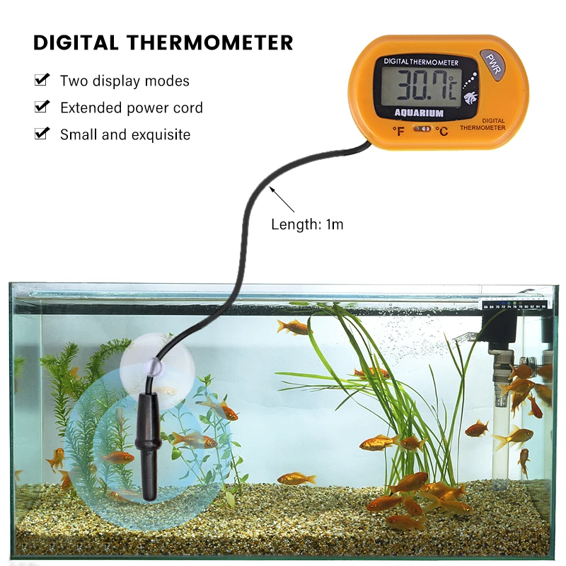 Termómetro digital LCD impermeable con sonda para acuarios - imagen 3