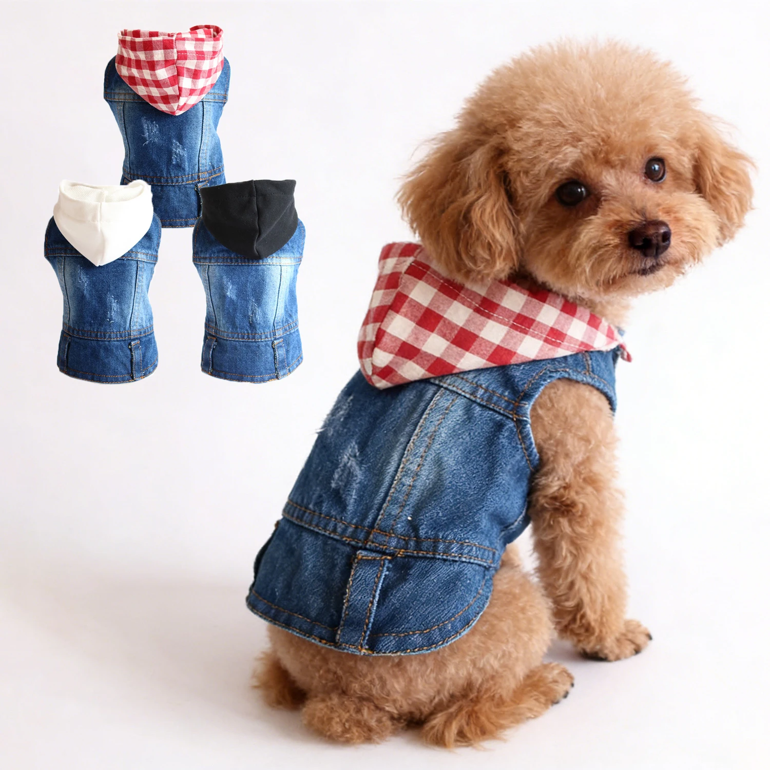 Chaqueta vaquera para perros pequeños Bulldog Francés, Chihuahua y Pug - imagen 4