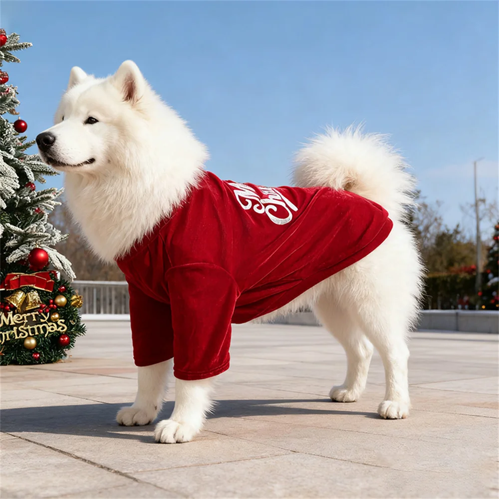 Suéter cálido de invierno para perros grandes, jerseys navideños para mascotas, Golden Retriever, Sheepdog, mascotas, trajes, ropa - imagen 5