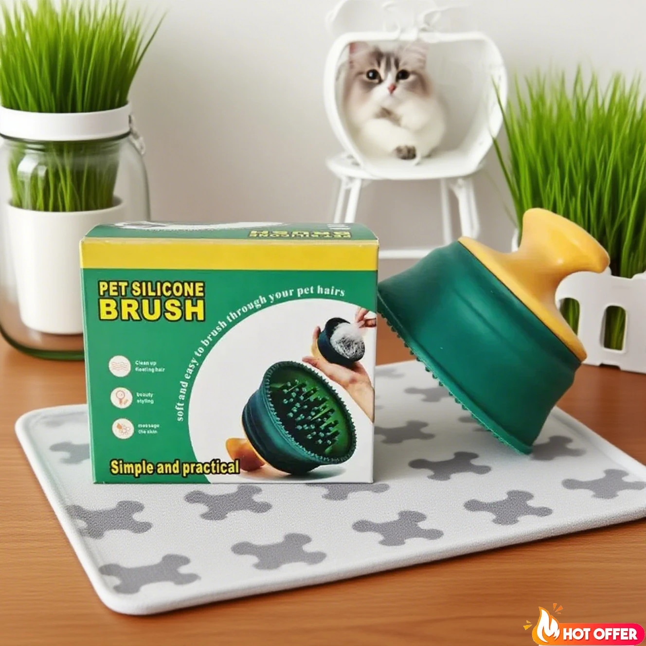 y cepillo de pelo, cepillo de pelo de perro de tamaño mediano, productos Peine pequeño, cepillo para quitar perros, pelo de gato Perro