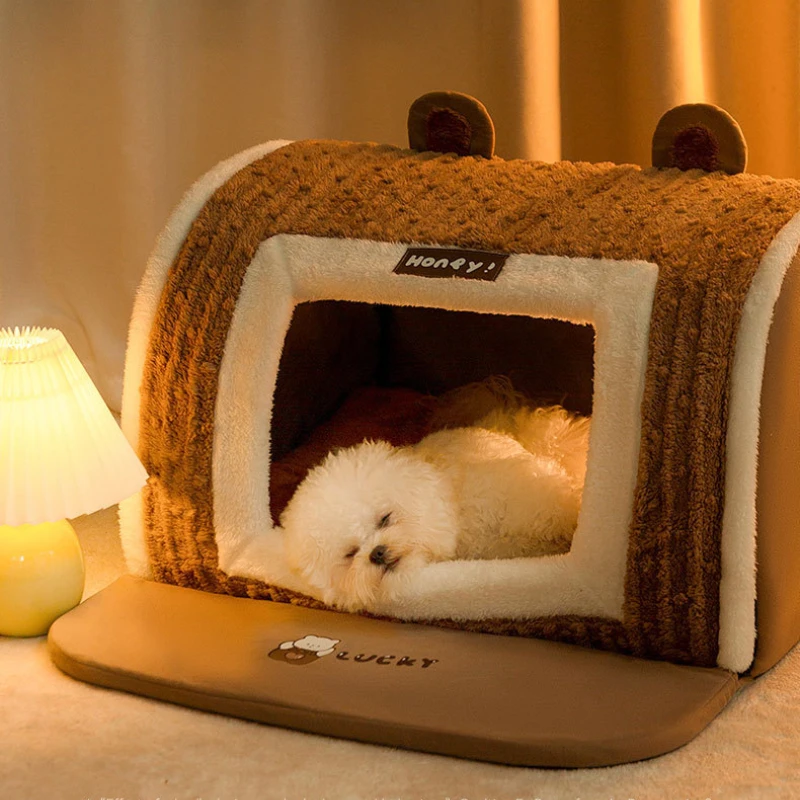 Otoño Invierno perro gato casa para mascotas casa curvada tridimensional cálida esteras para perros y gatos productos para mascotas suministros muebles Accesorios - imagen 2