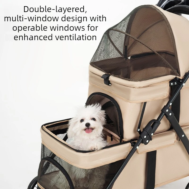 Carrito de paseo plegable para gatos y perros pequeños domésticos - imagen 3
