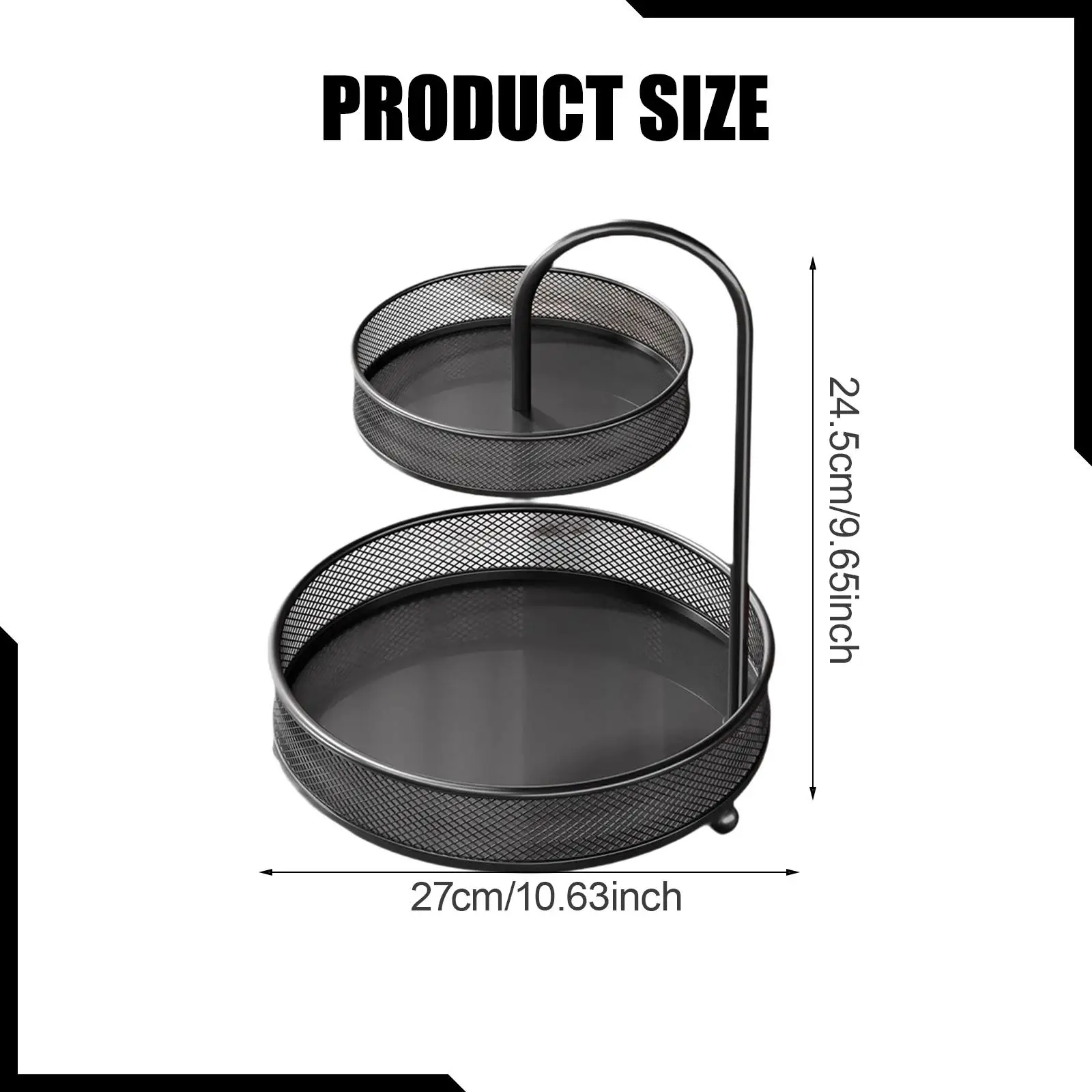 Fruit Basket Fruit Bowl Non Slip 2 Tier Storage Stand Holder Vegetables Basket Bowl for Kitchen Veggie Countertop Living Room