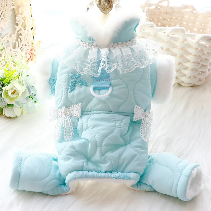 Ropa para perros de otoño e invierno, abrigo grueso y cálido de algodón de cuatro patas, ropa de cuerpo completo, ropa para perros pequeños - imagen 3